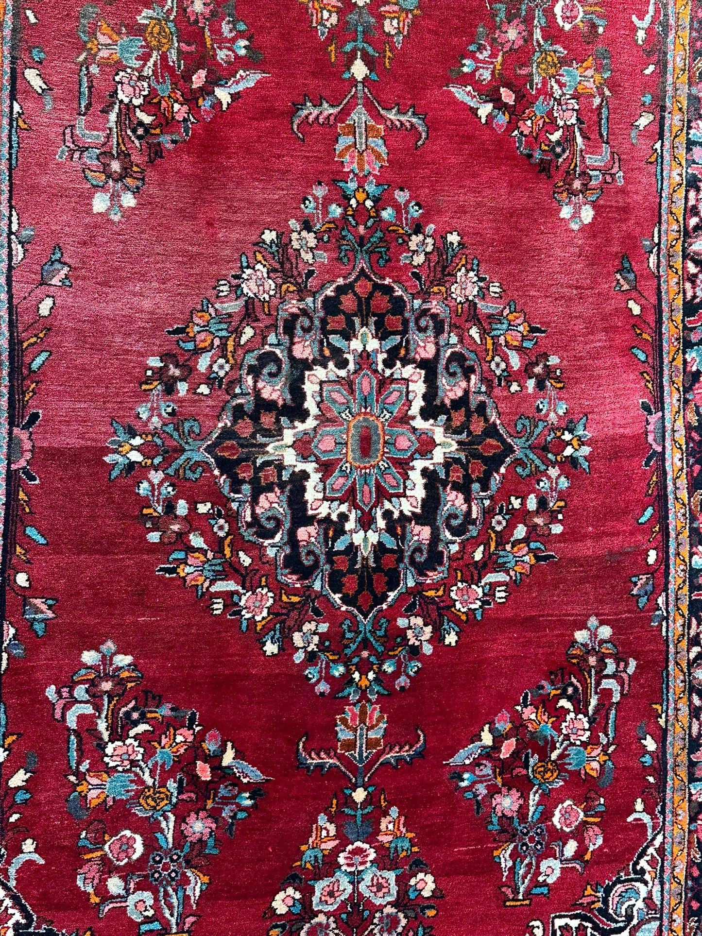 Orientteppich handgeknüpft Sarough Hamadan 224x130 cm