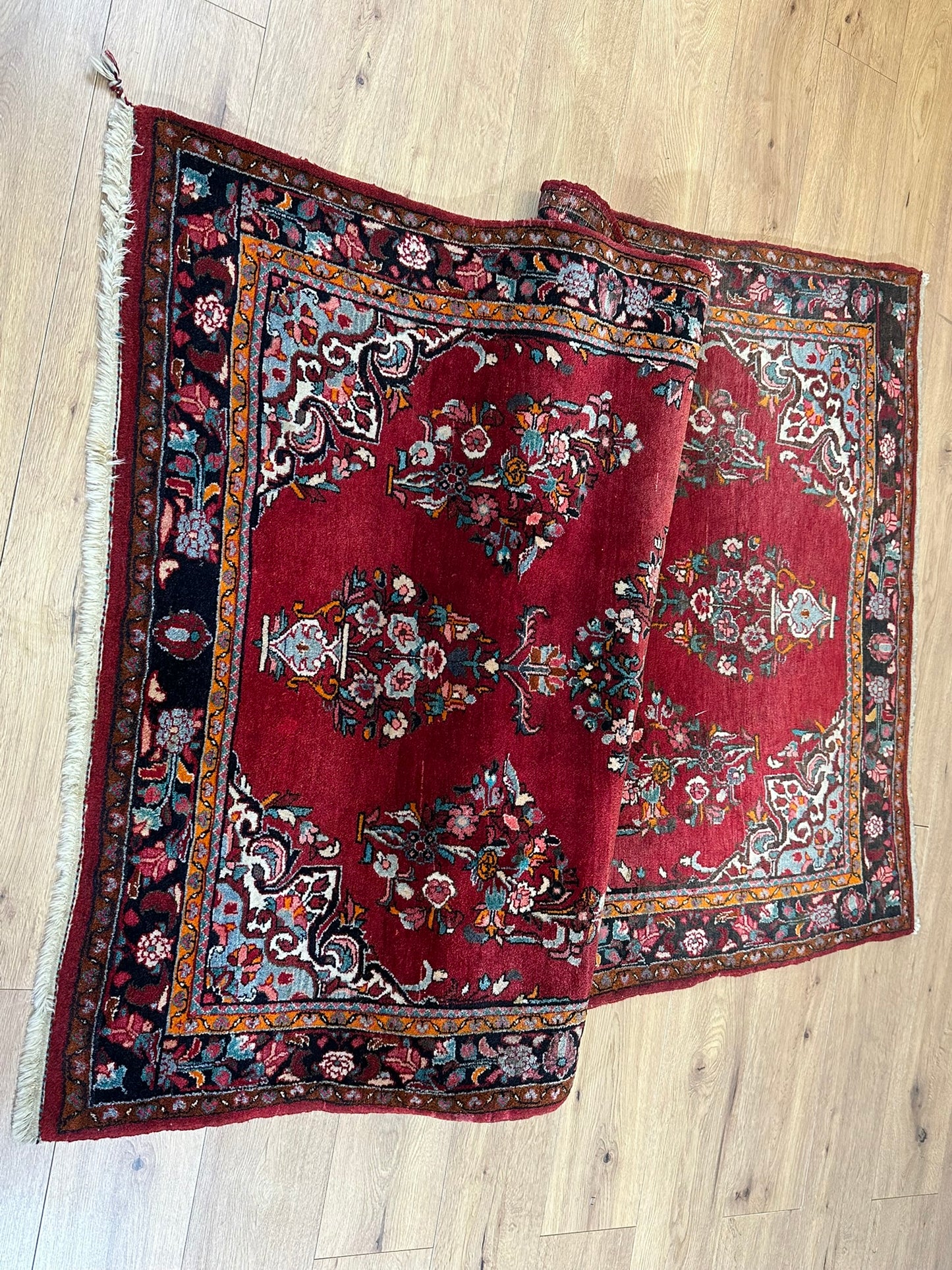 Orientteppich handgeknüpft Sarough Hamadan 224x130 cm