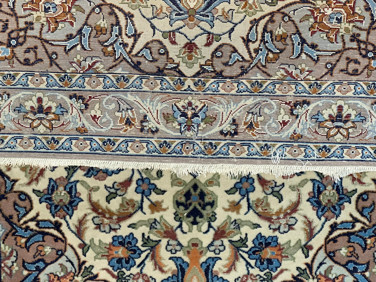 Orientteppich handgeknüpft Nain mit Seide 100x70 cm