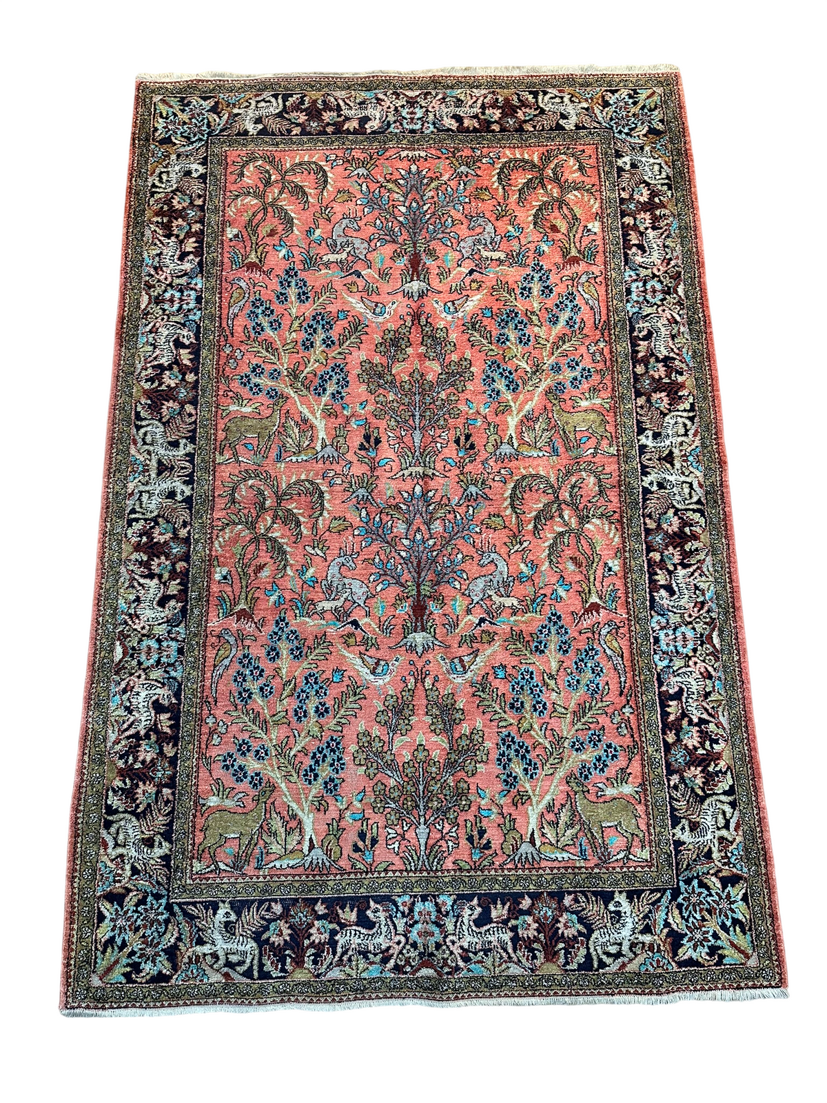 Orientteppich handgeknüpft Ghom 210x136 cm