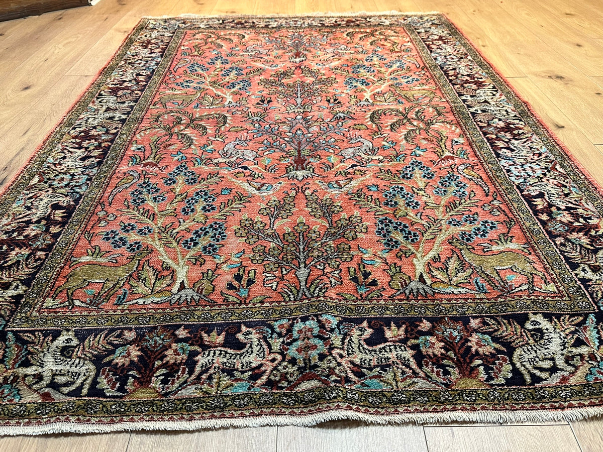 Orientteppich handgeknüpft Ghom 210x136 cm