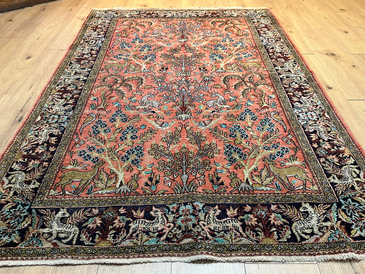 Orientteppich handgeknüpft Ghom 210x136 cm