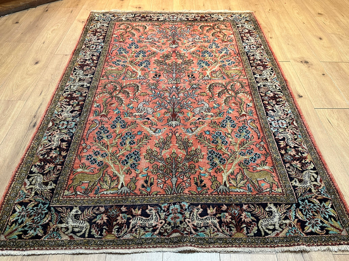 Orientteppich handgeknüpft Ghom 210x136 cm