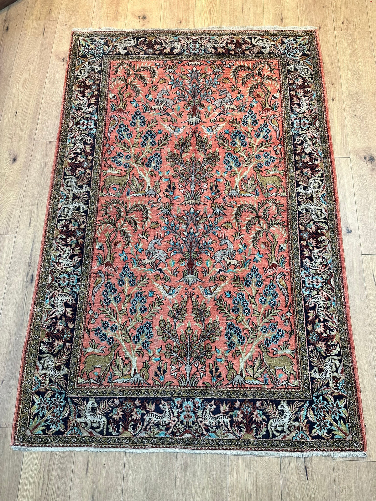 Orientteppich handgeknüpft Ghom 210x136 cm