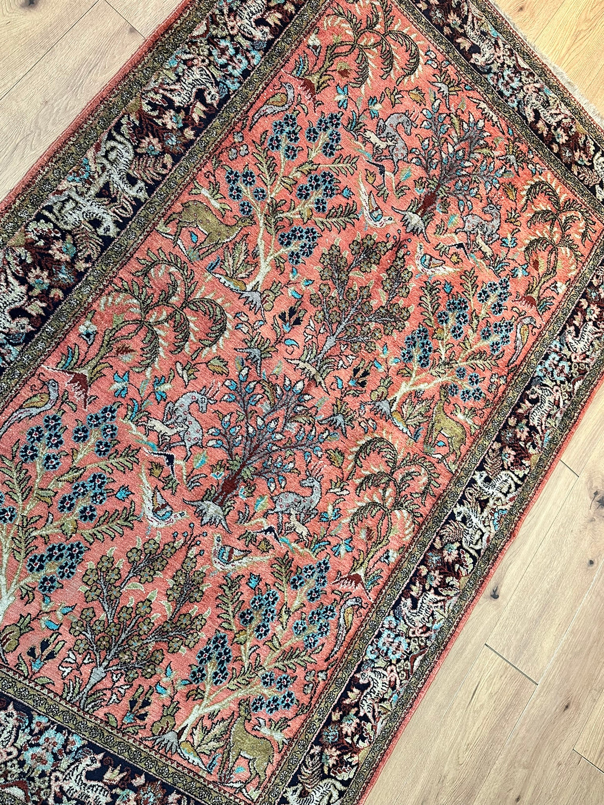 Orientteppich handgeknüpft Ghom 210x136 cm