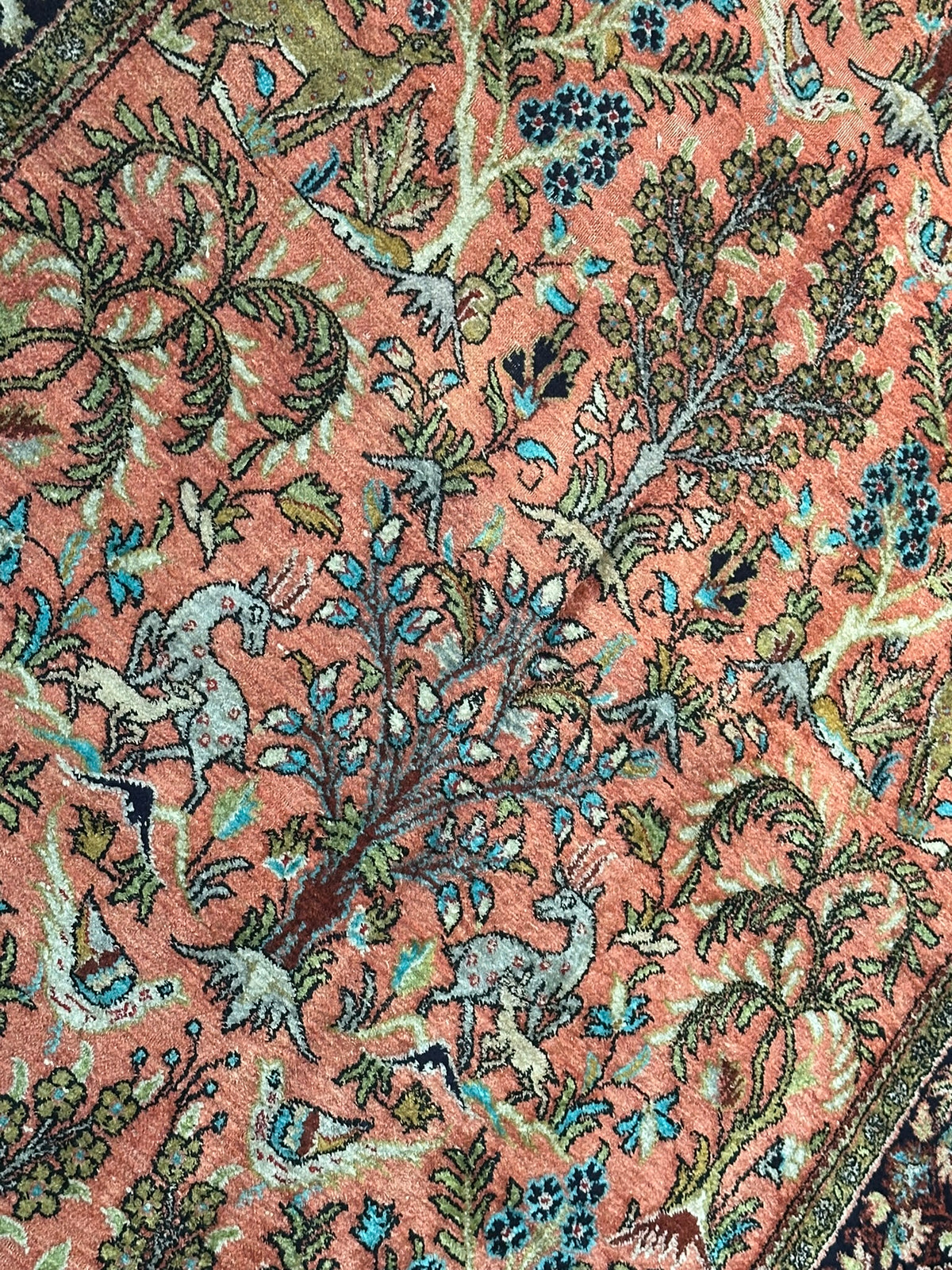 Orientteppich handgeknüpft Ghom 210x136 cm