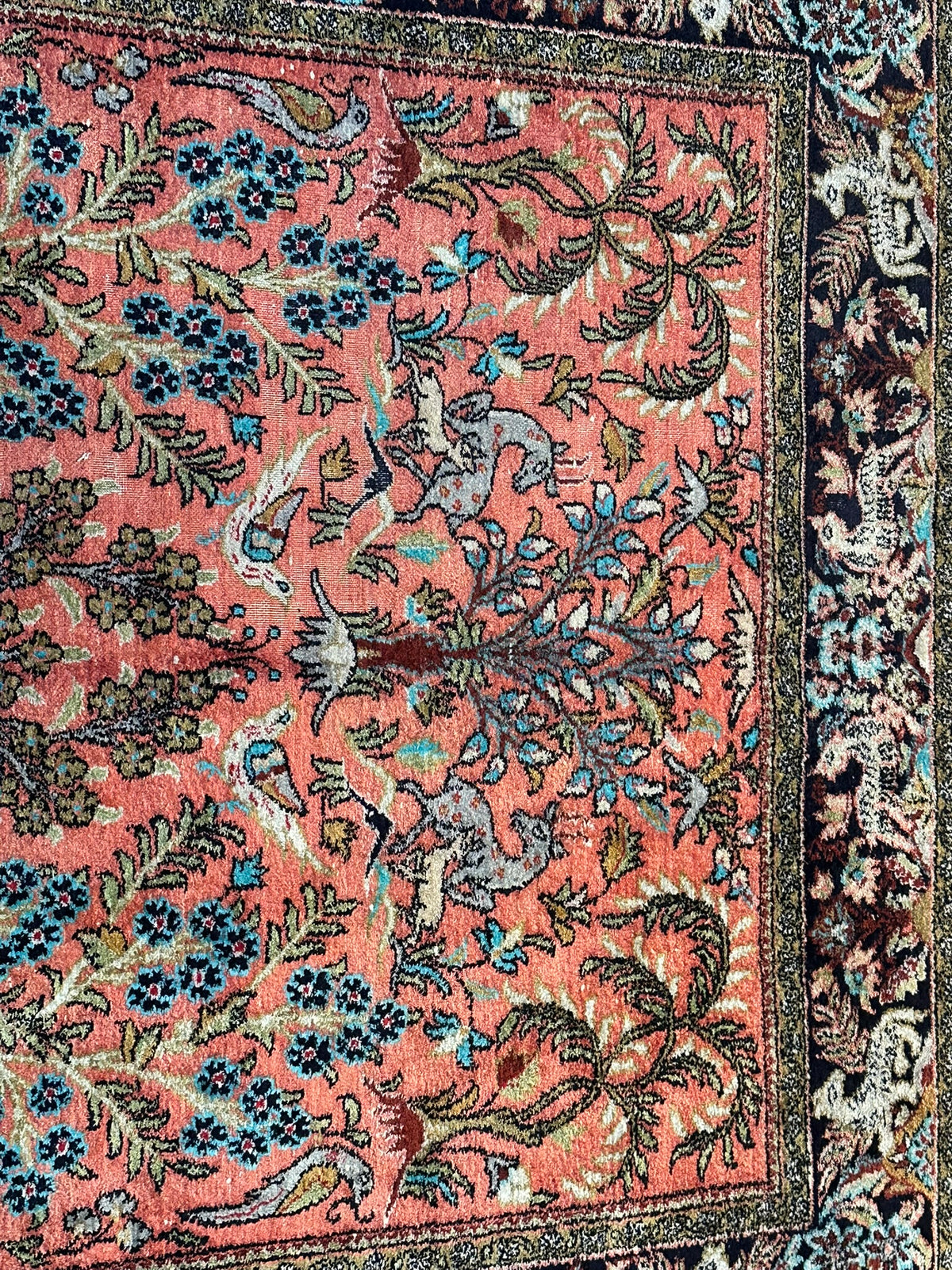 Orientteppich handgeknüpft Ghom 210x136 cm