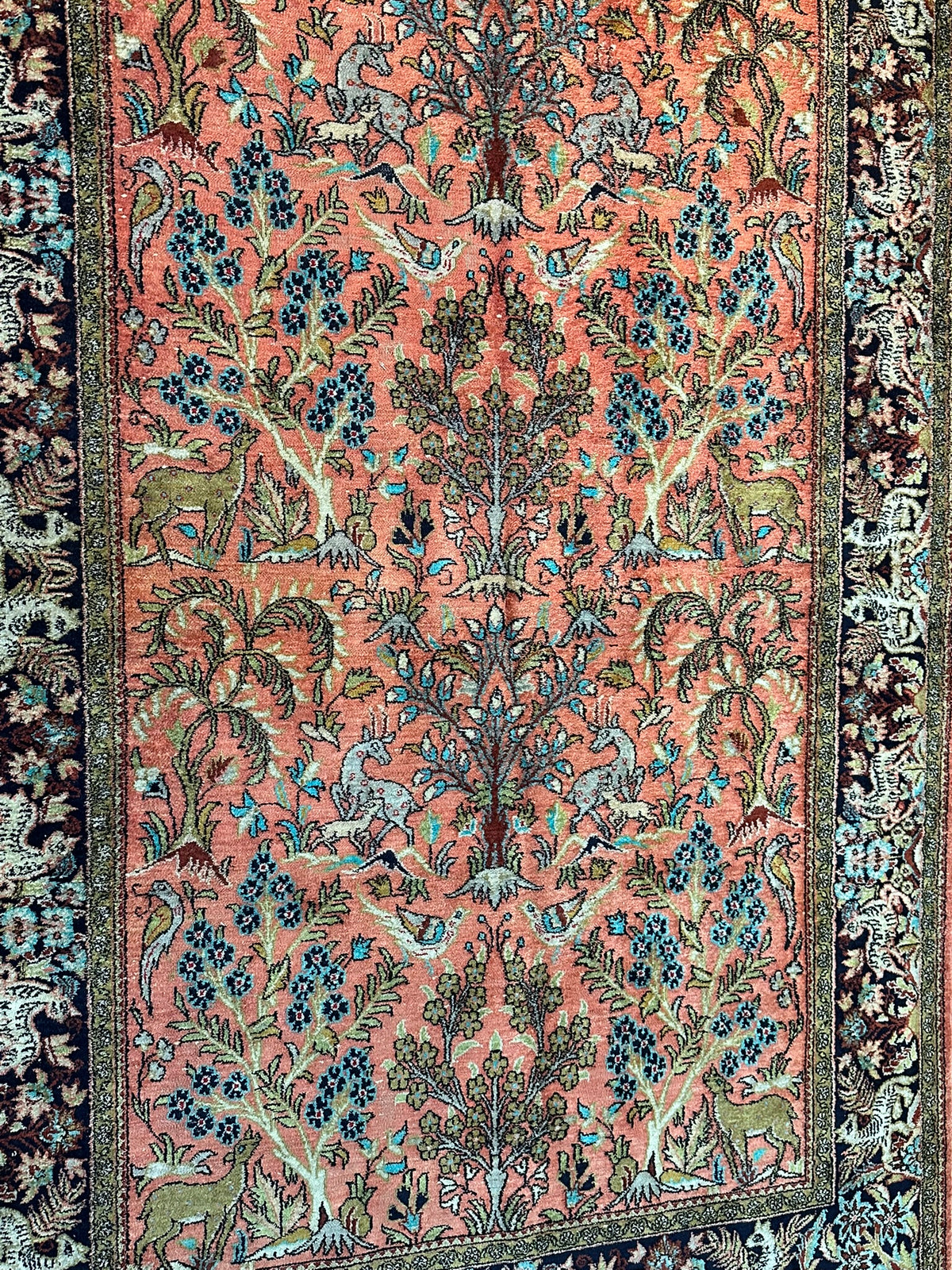 Orientteppich handgeknüpft Ghom 210x136 cm
