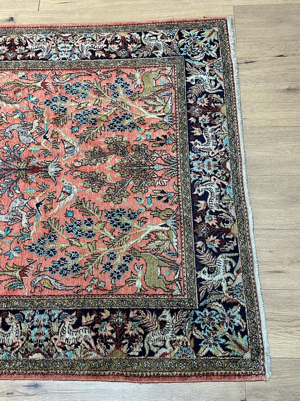 Orientteppich handgeknüpft Ghom 210x136 cm