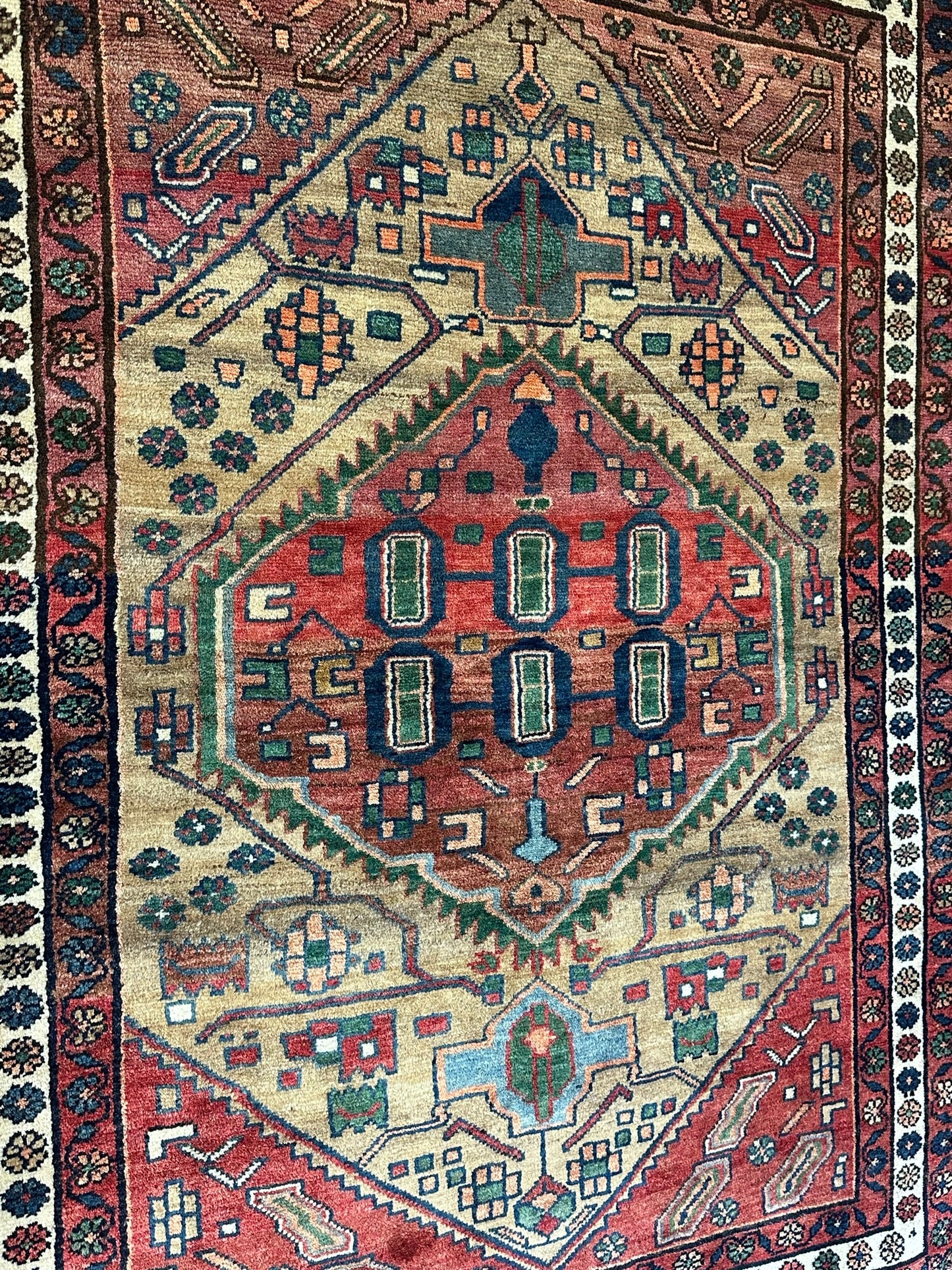 Handgeknüpfter Perser Orientteppich Kurden Bidjar Antik 1940 - 190x135cm