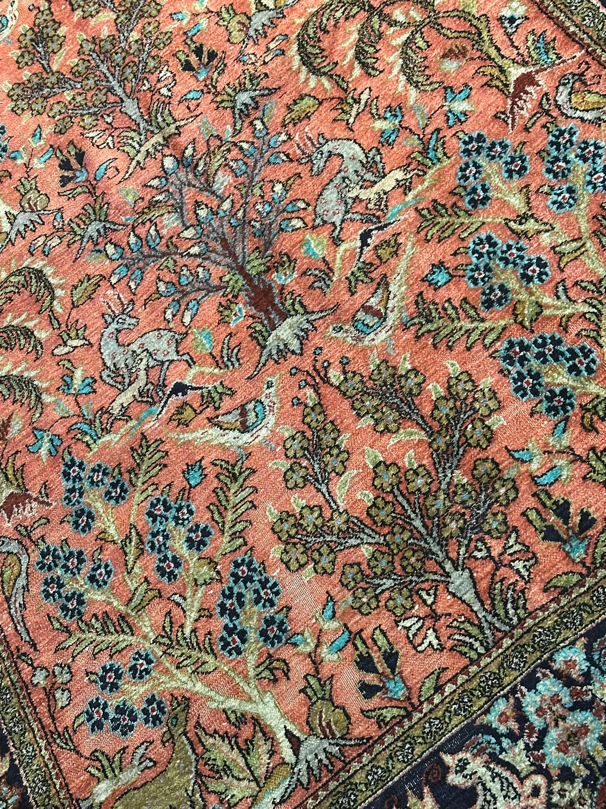 Orientteppich handgeknüpft Ghom 210x136 cm