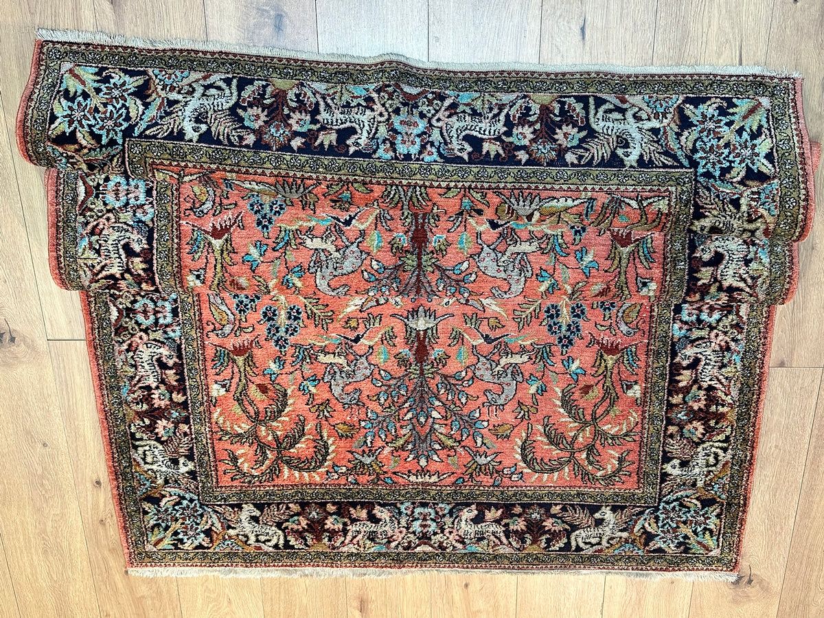 Orientteppich handgeknüpft Ghom 210x136 cm