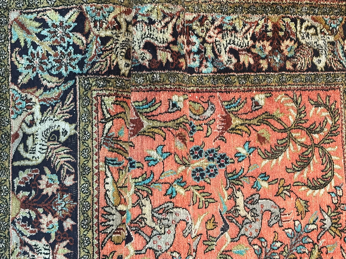 Orientteppich handgeknüpft Ghom 210x136 cm