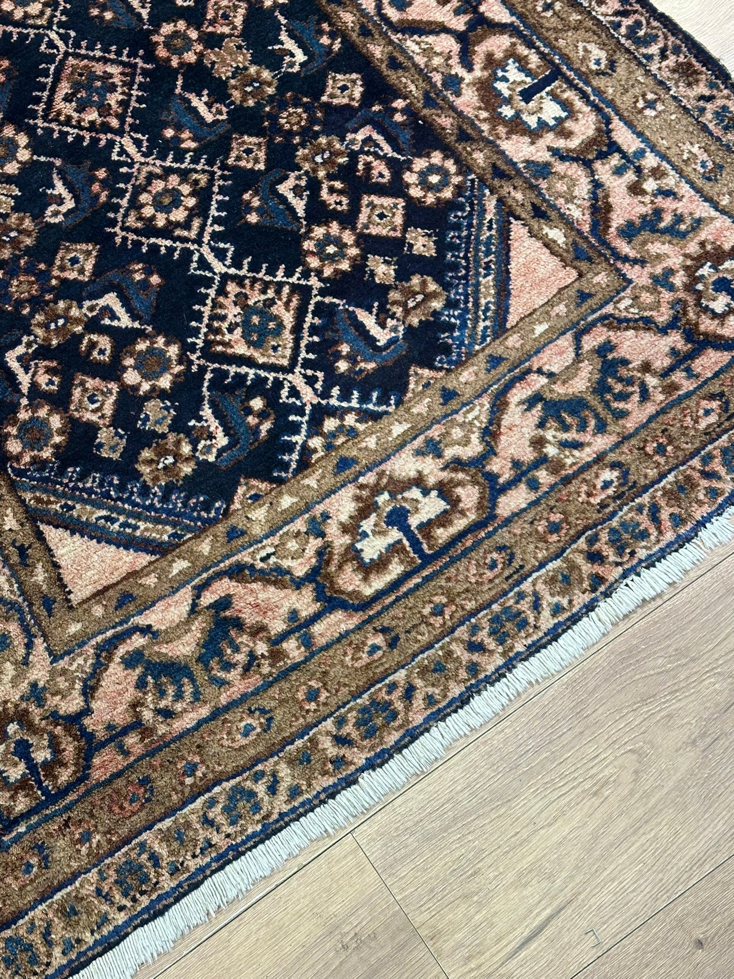 Antik Orientteppich handgeknüpft Malayer Naturfarben 165x105 cm
