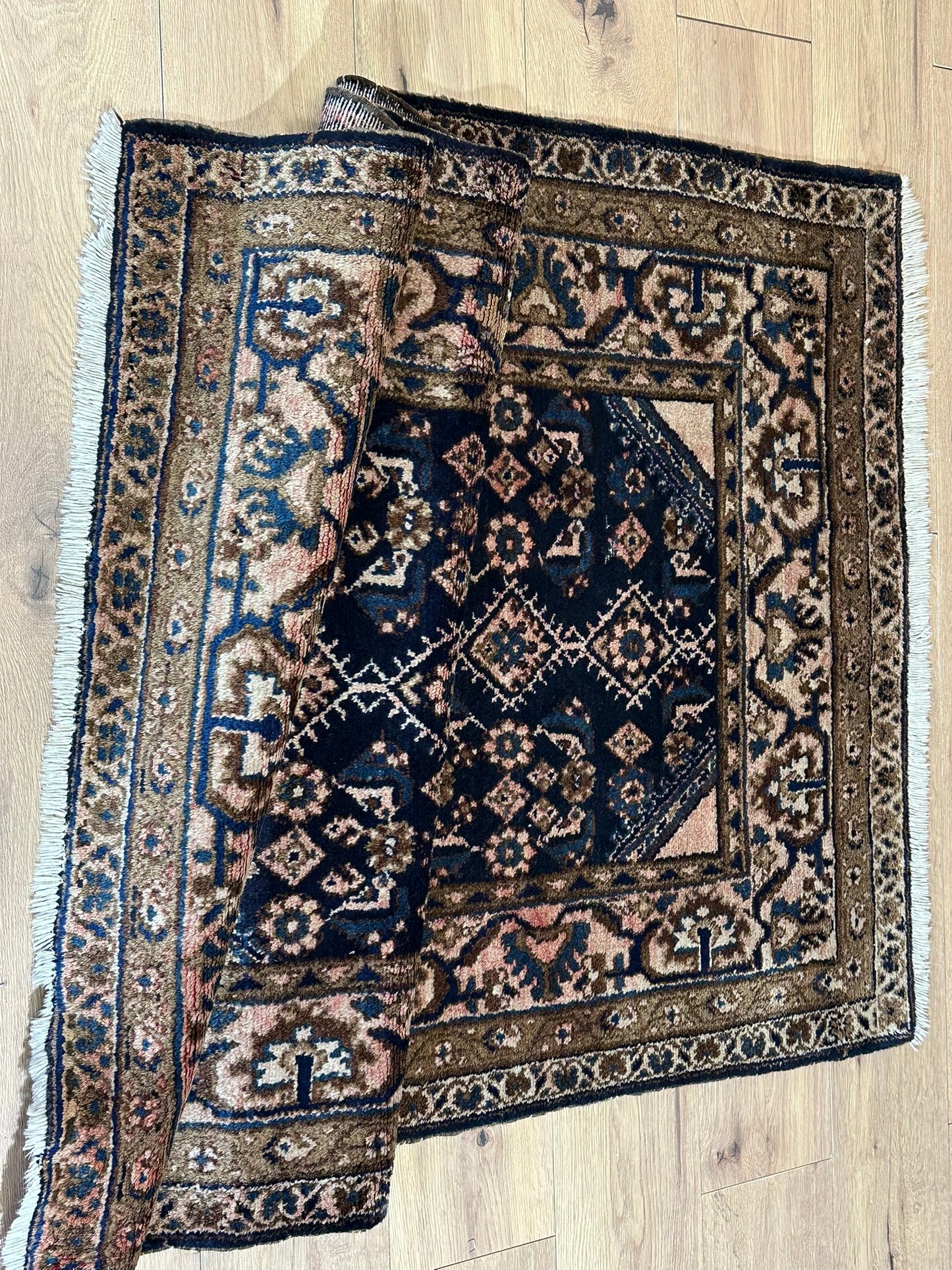 Antik Orientteppich handgeknüpft Malayer Naturfarben 165x105 cm
