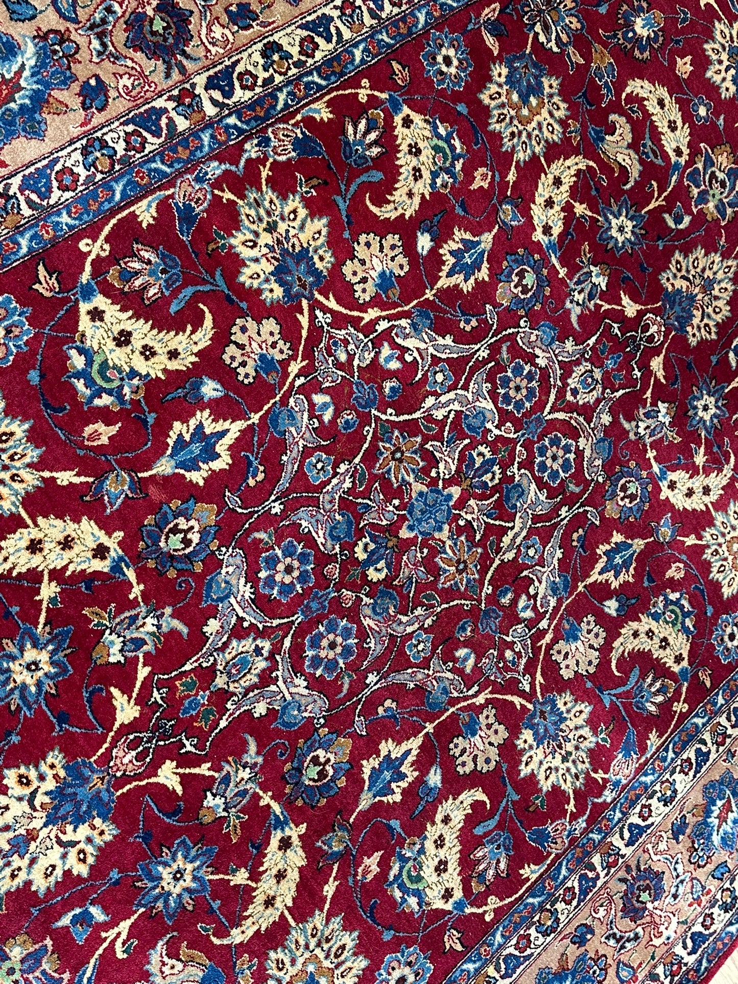 Orientteppich handgeknüpft Isfahan Korkwolle 300x200 cm