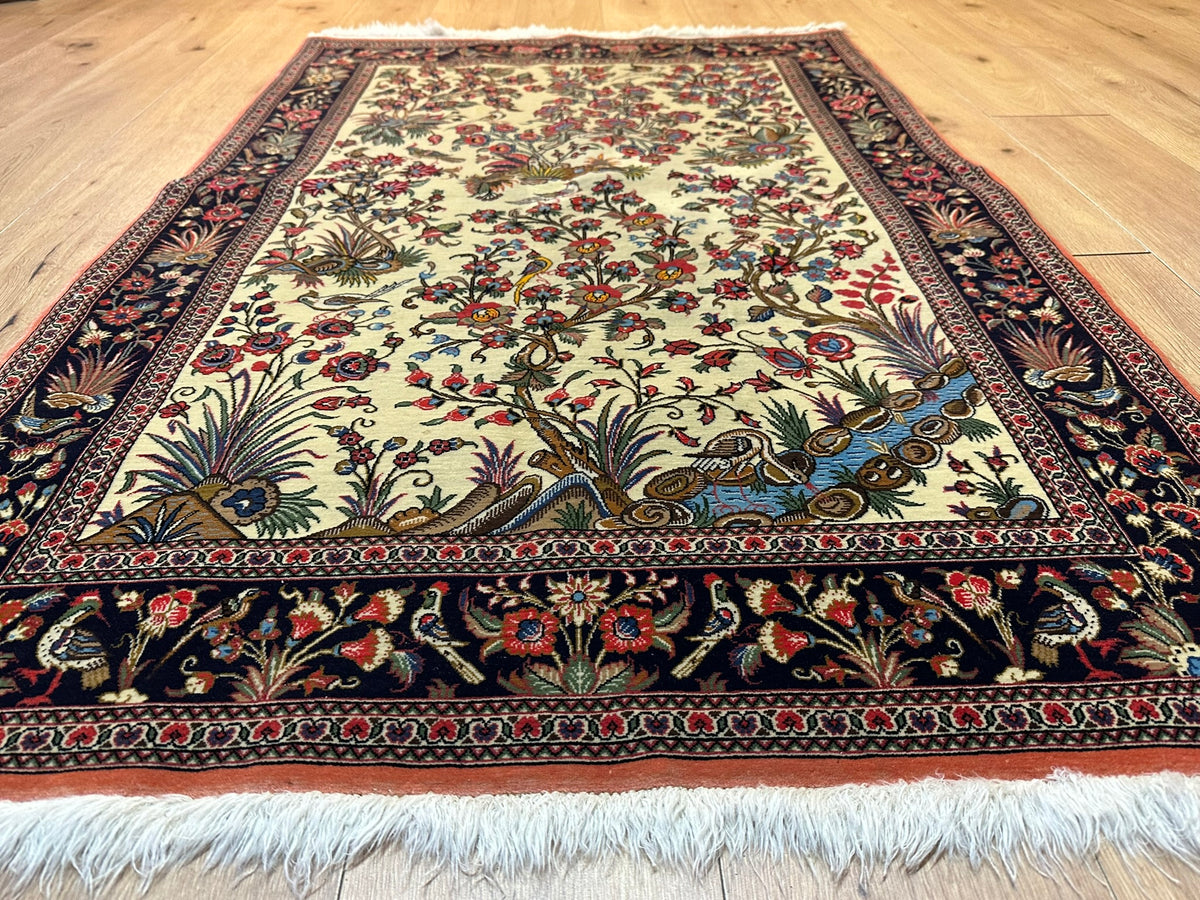Orientteppich handgeknüpft Ghom Motiv 170x110 cm