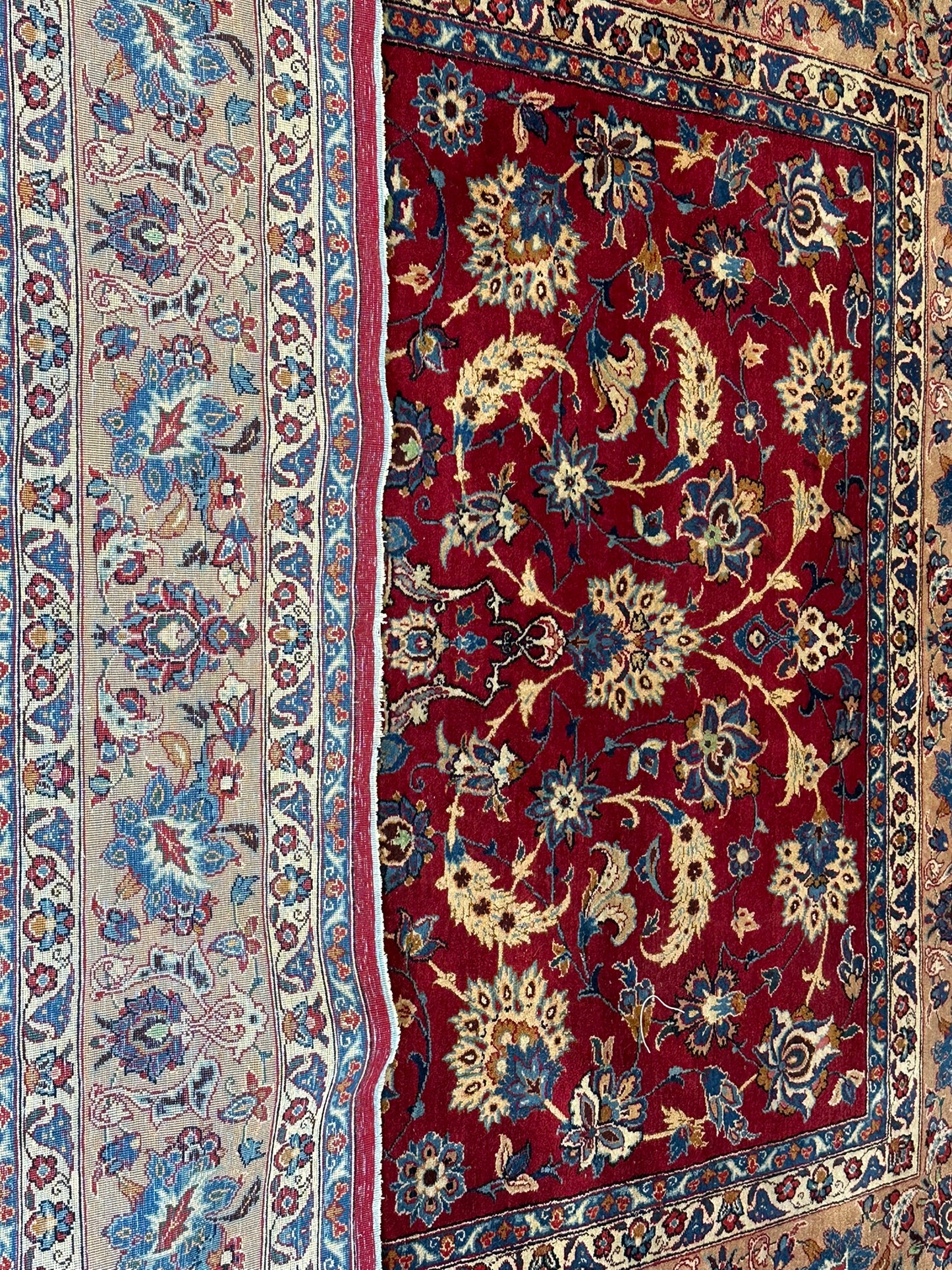 Orientteppich handgeknüpft Isfahan Korkwolle 300x200 cm