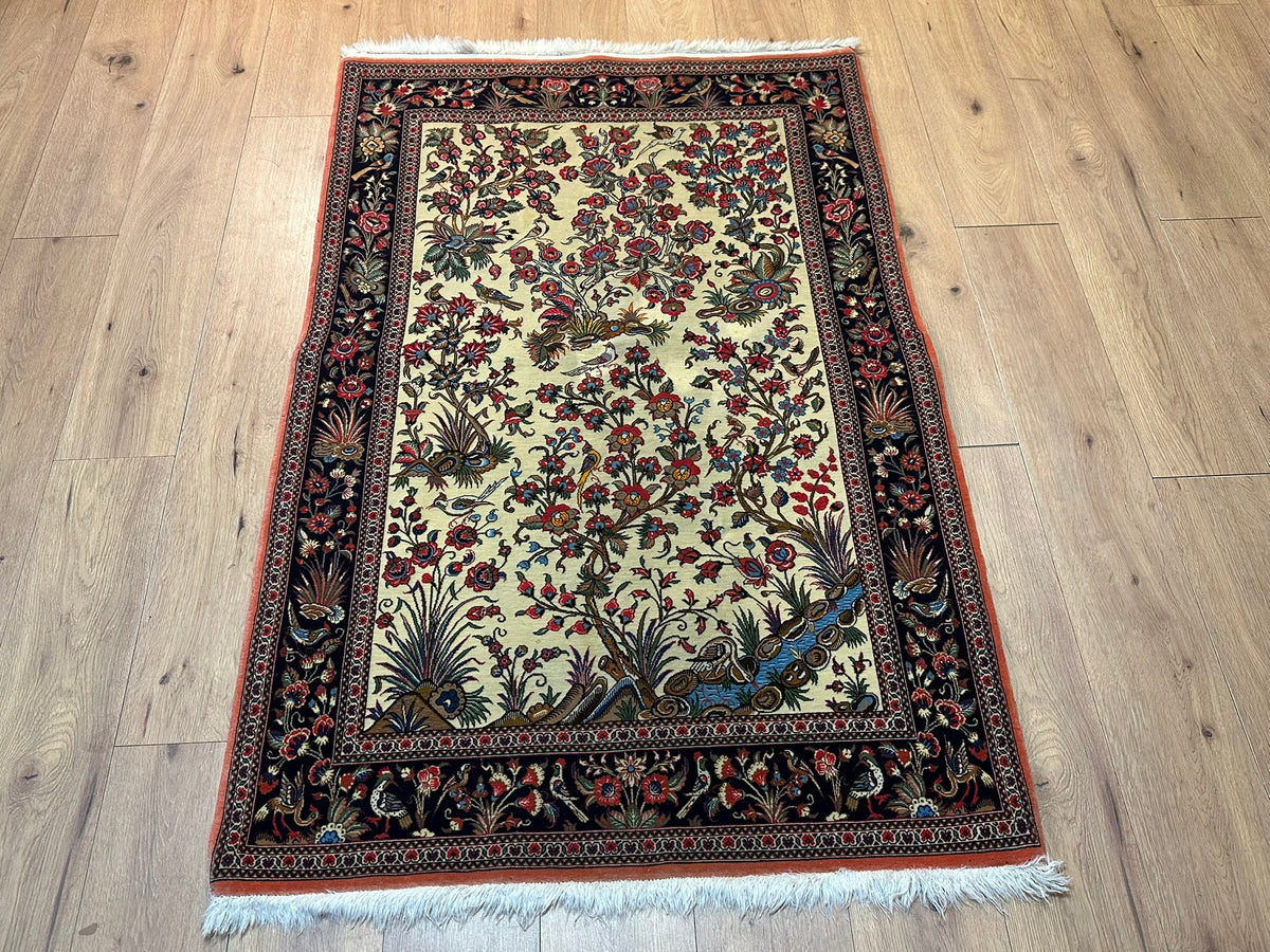 Orientteppich handgeknüpft Ghom Motiv 170x110 cm