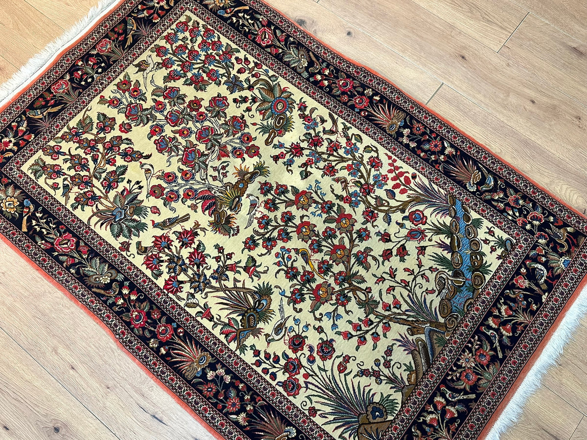 Orientteppich handgeknüpft Ghom Motiv 170x110 cm