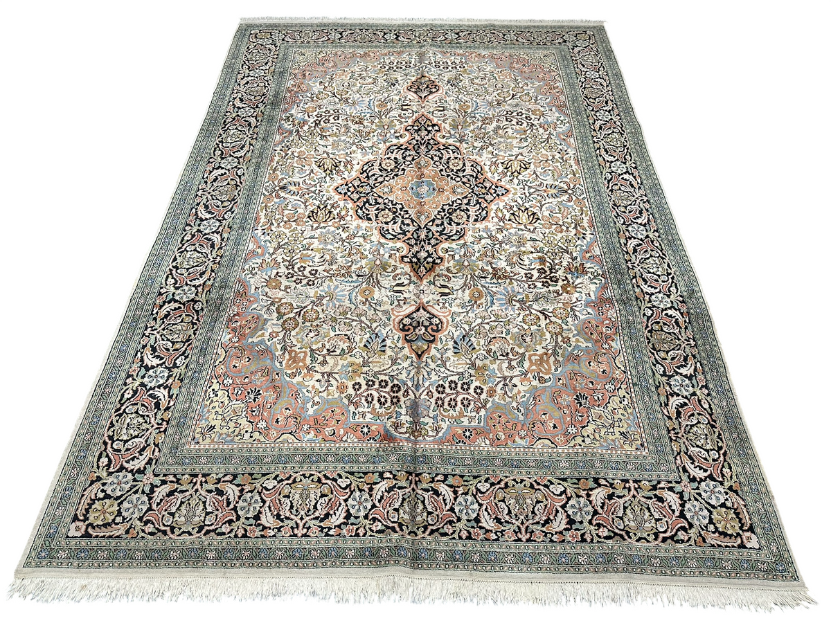 Orientteppich handgeknüpft Kaschmir Seide 305x201 cm