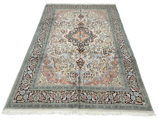 Orientteppich handgeknüpft Kaschmir Seide 305x201 cm