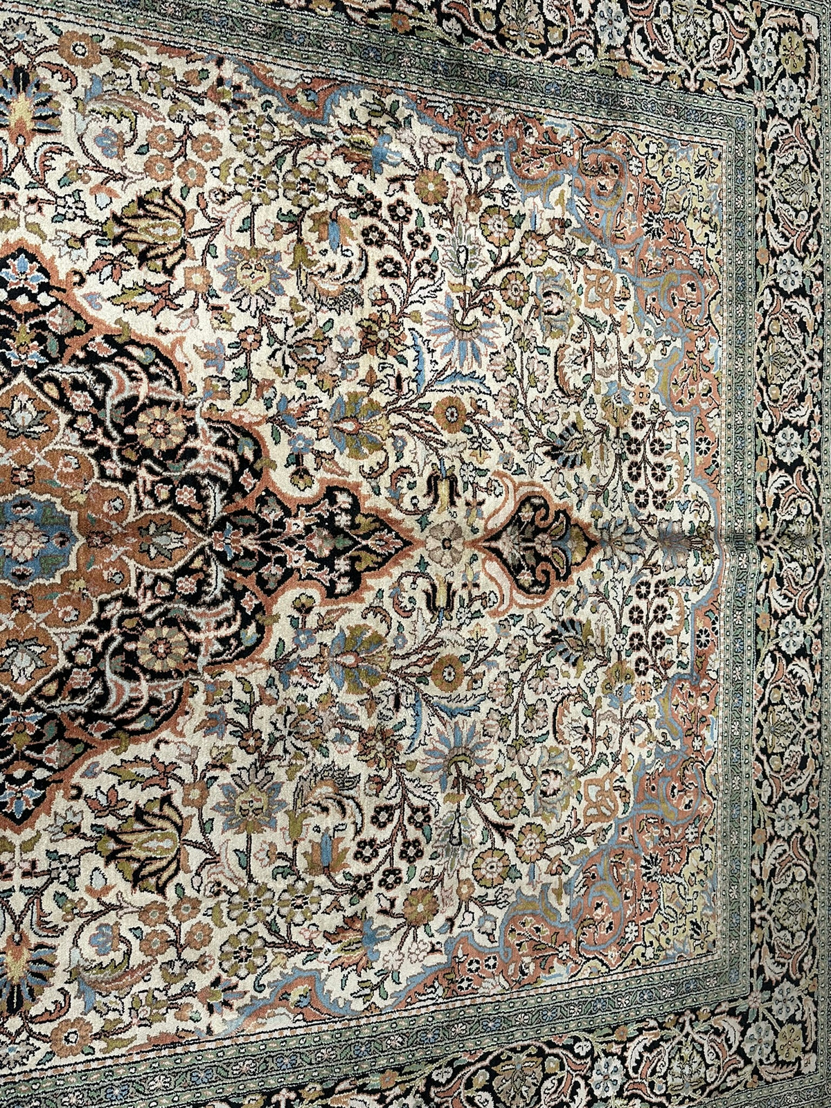 Orientteppich handgeknüpft Kaschmir Seide 305x201 cm