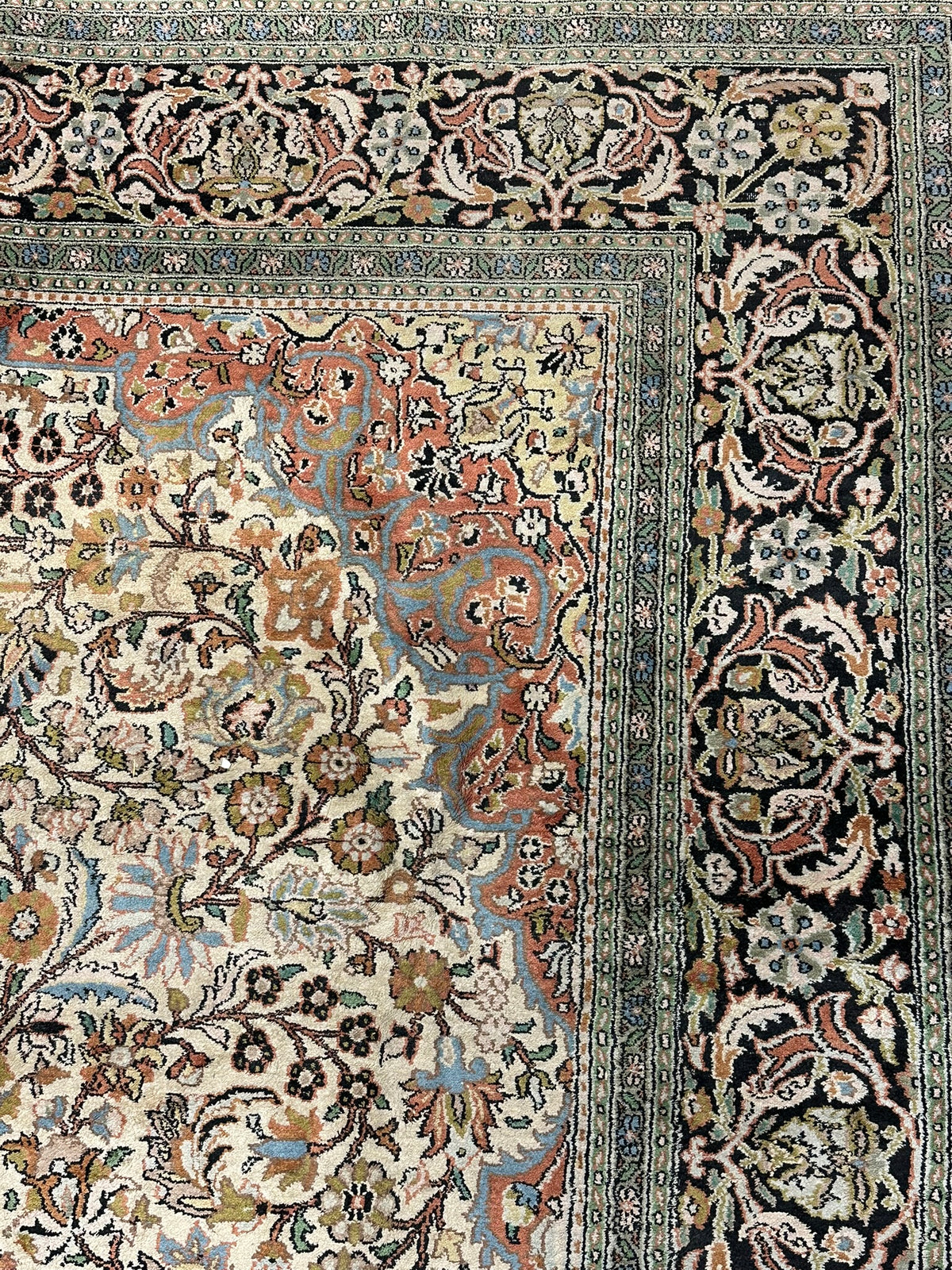 Orientteppich handgeknüpft Kaschmir Seide 305x201 cm