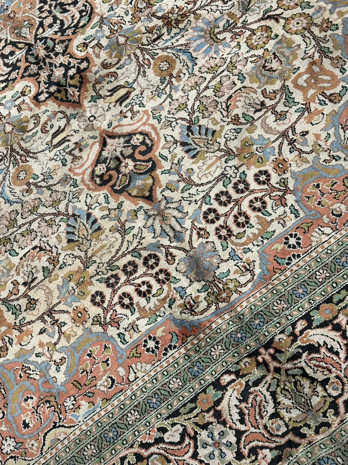 Orientteppich handgeknüpft Kaschmir Seide 305x201 cm