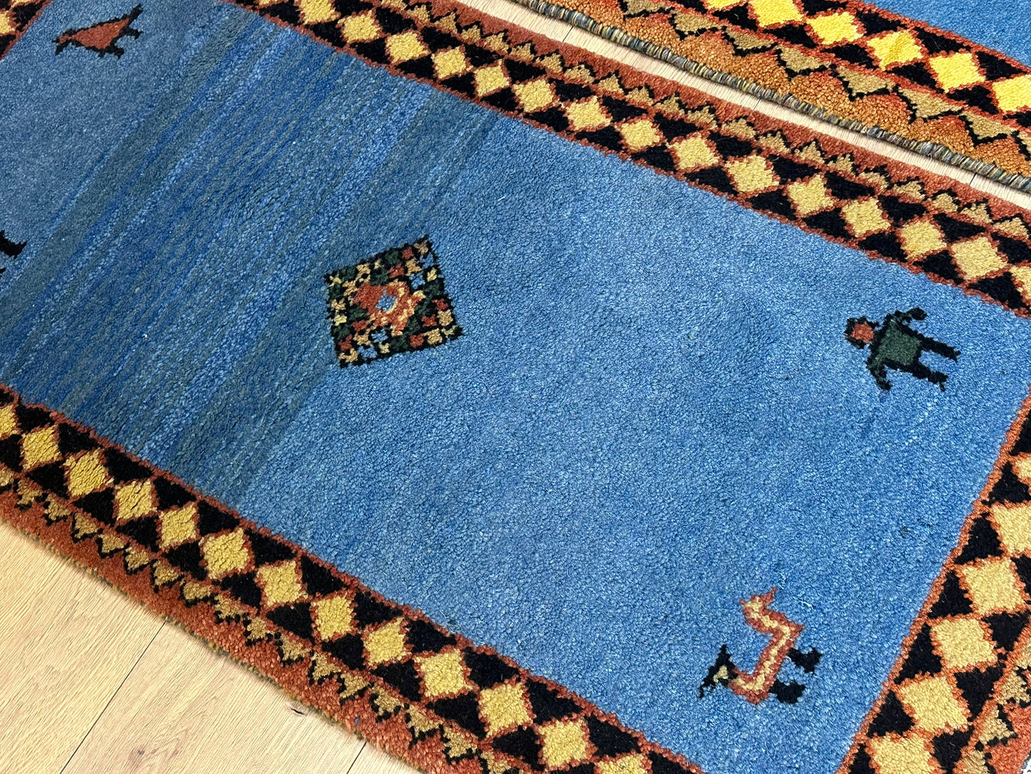 Orientteppich handgeknüpft Indian Gabbeh Paar 120x63 cm