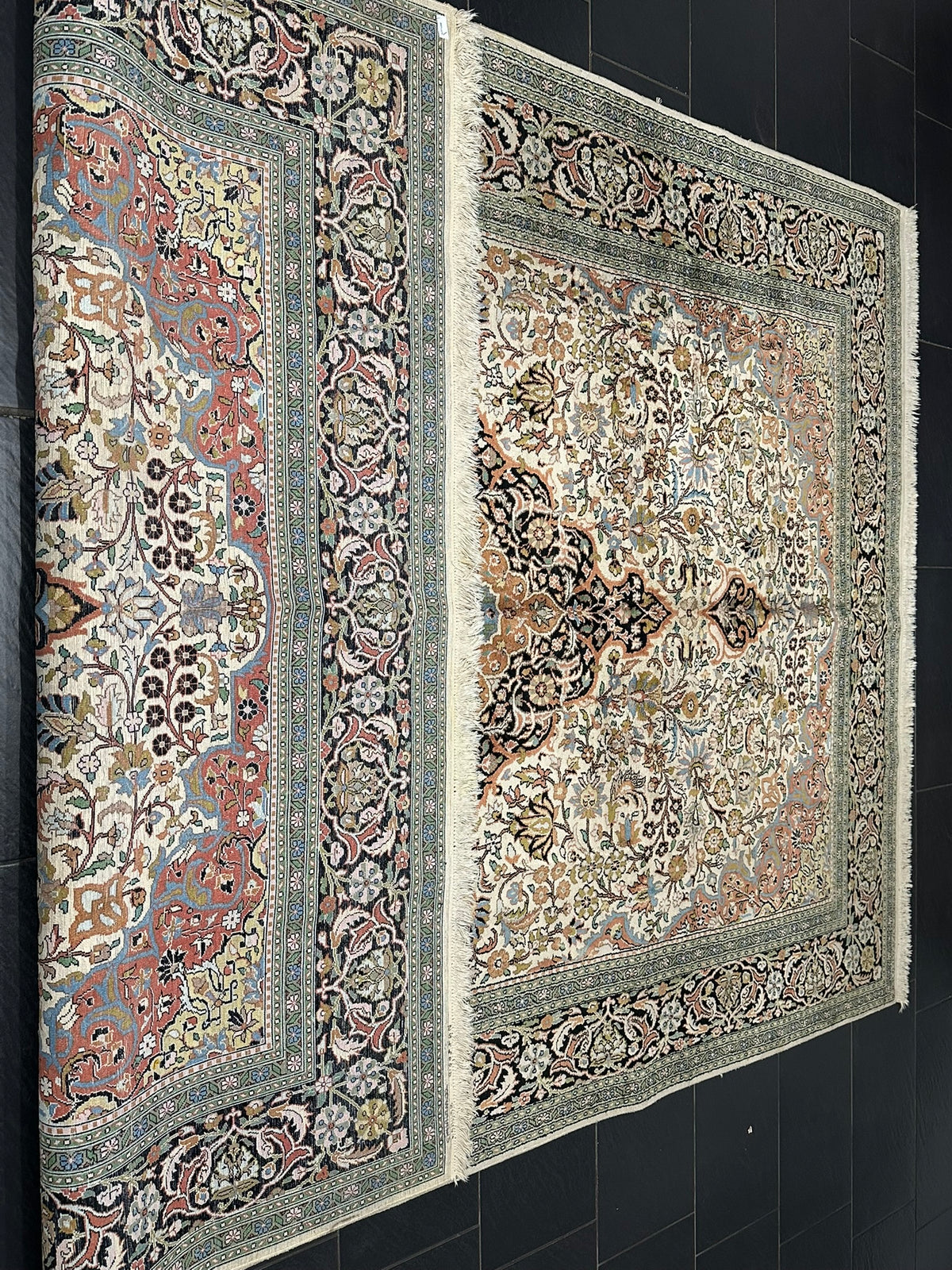 Orientteppich handgeknüpft Kaschmir Seide 305x201 cm