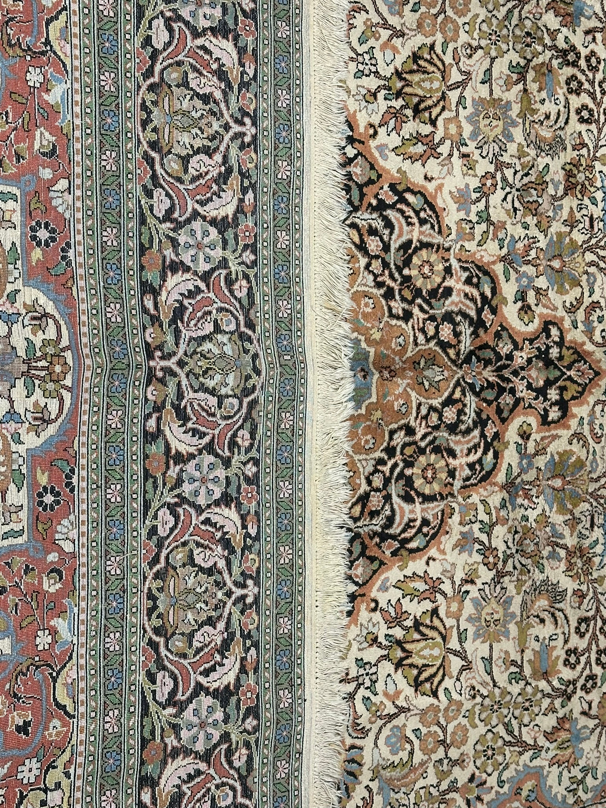 Orientteppich handgeknüpft Kaschmir Seide 305x201 cm