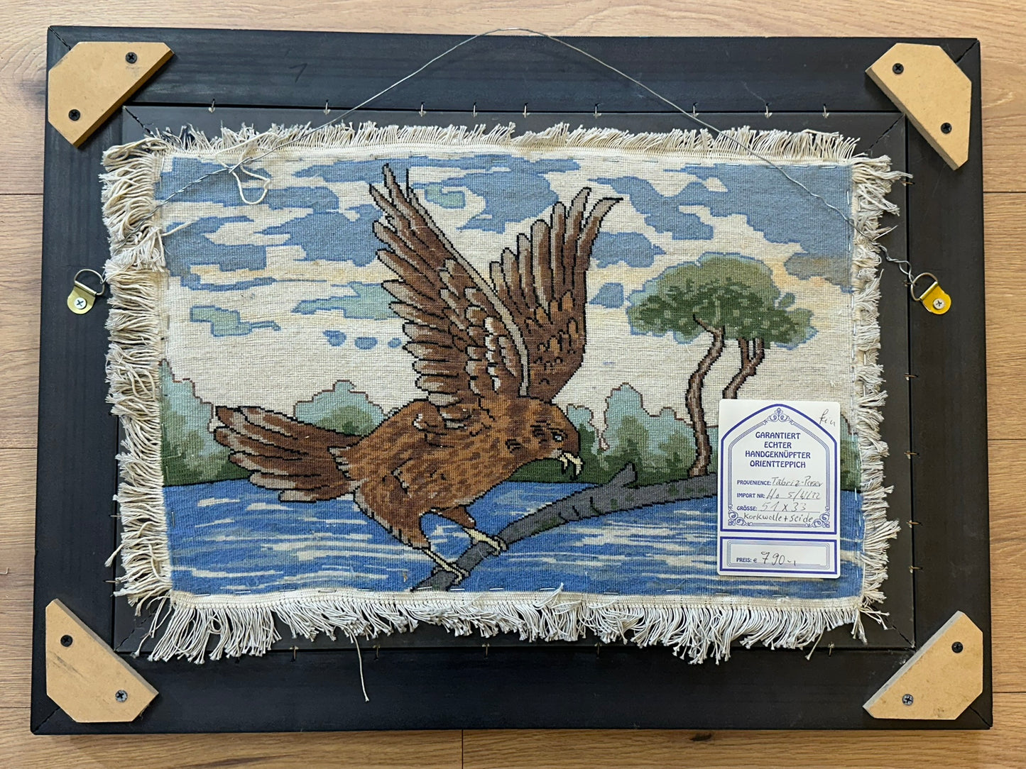 Orientteppich handgeknüpft Täbriz Bildteppich 71x51