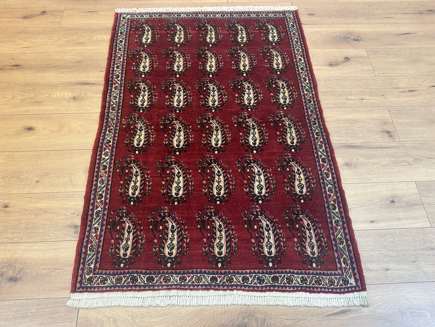 Handgeknüpfter Perser Orientteppich  Abadoeh Bote Muster Wolle 150x105cm