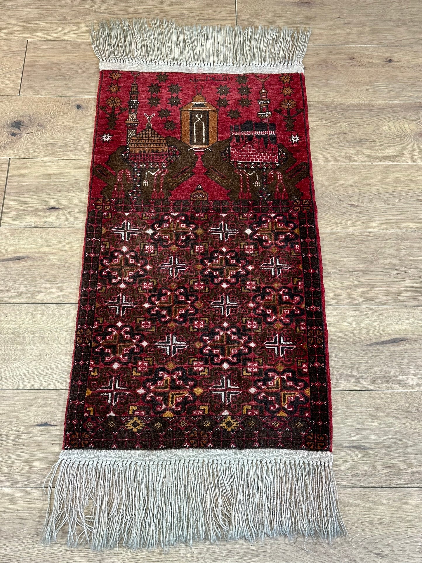 Orientteppich handgeknüpft Mauri Gebetsteppich 105x55 cm