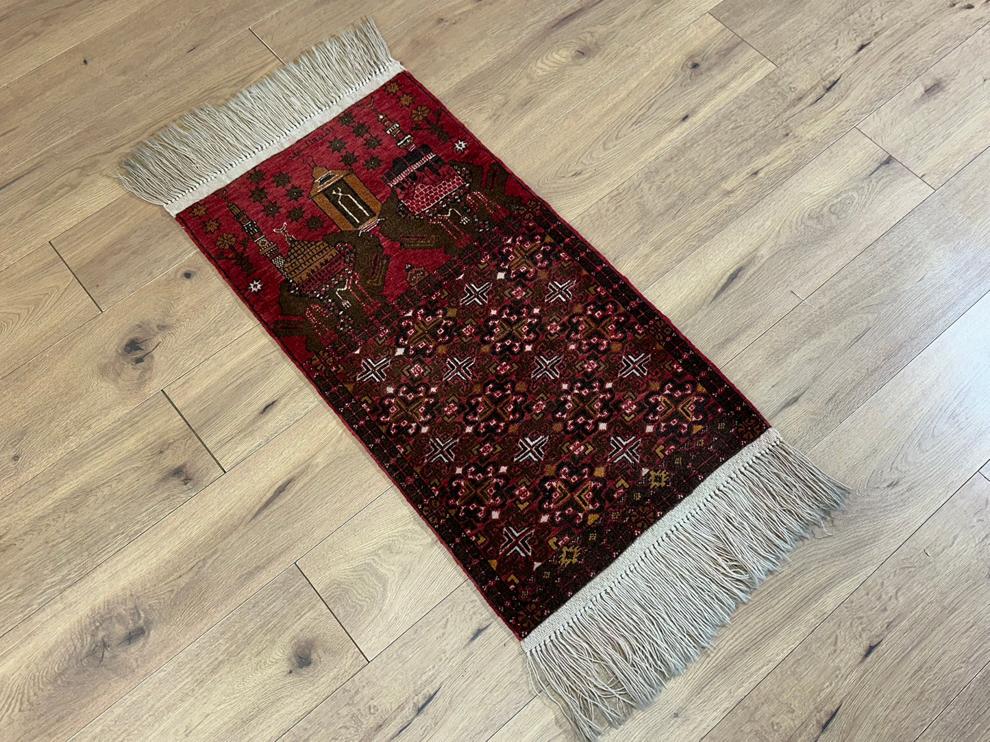 Orientteppich handgeknüpft Mauri Gebetsteppich 105x55 cm