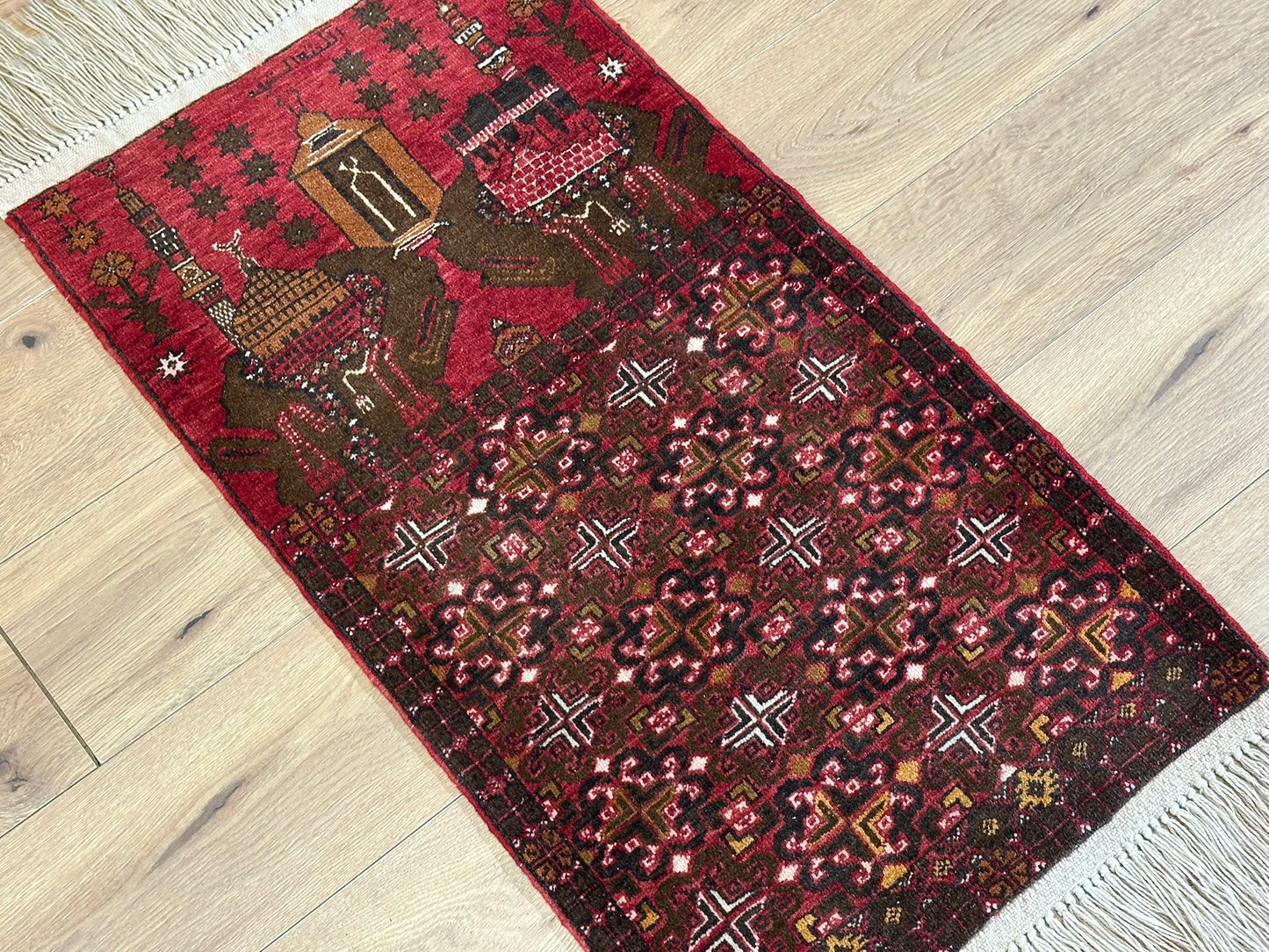 Orientteppich handgeknüpft Mauri Gebetsteppich 105x55 cm