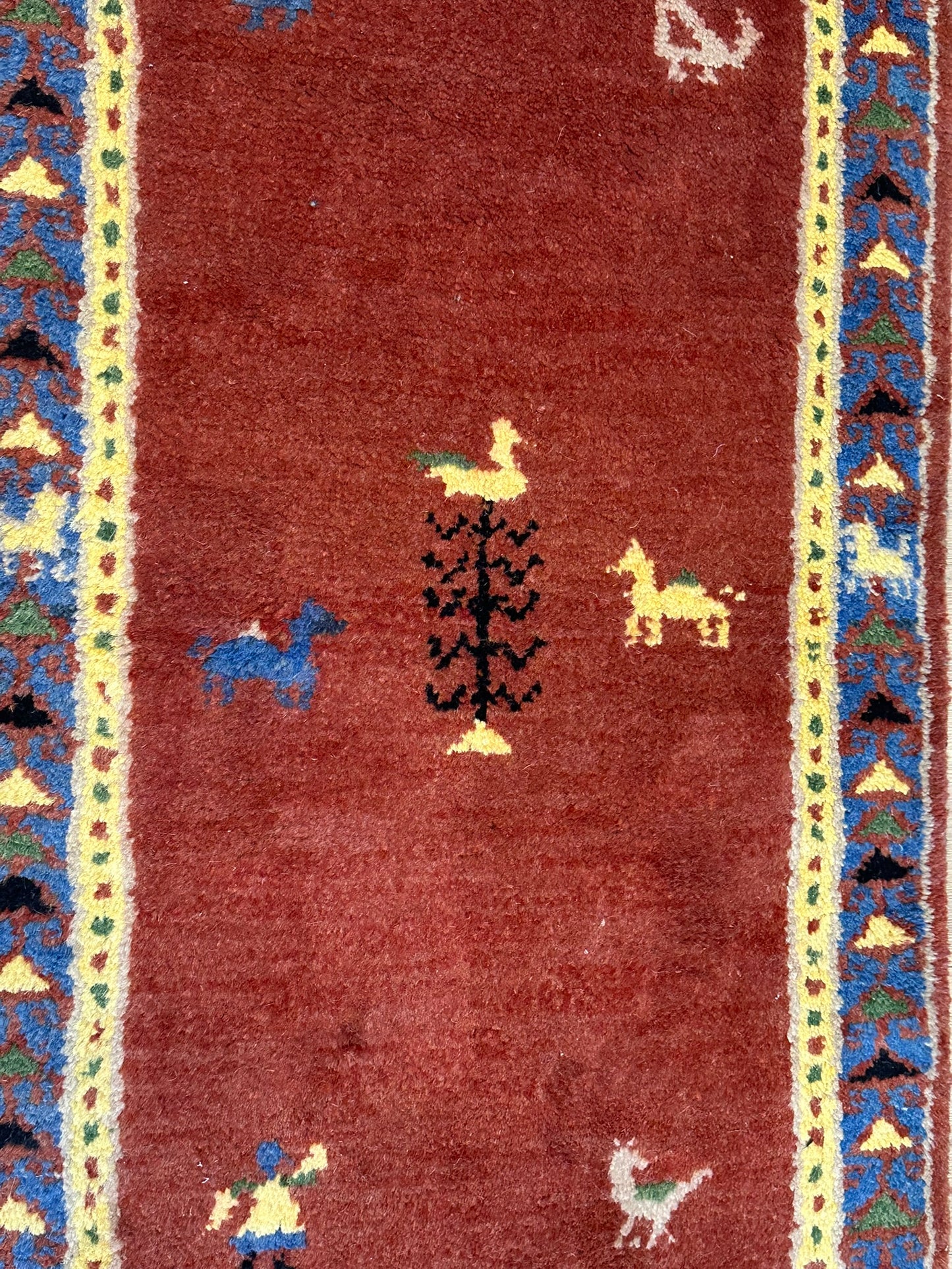 Orientteppich handgeknüpft Indian Gabbeh 120x65 cm