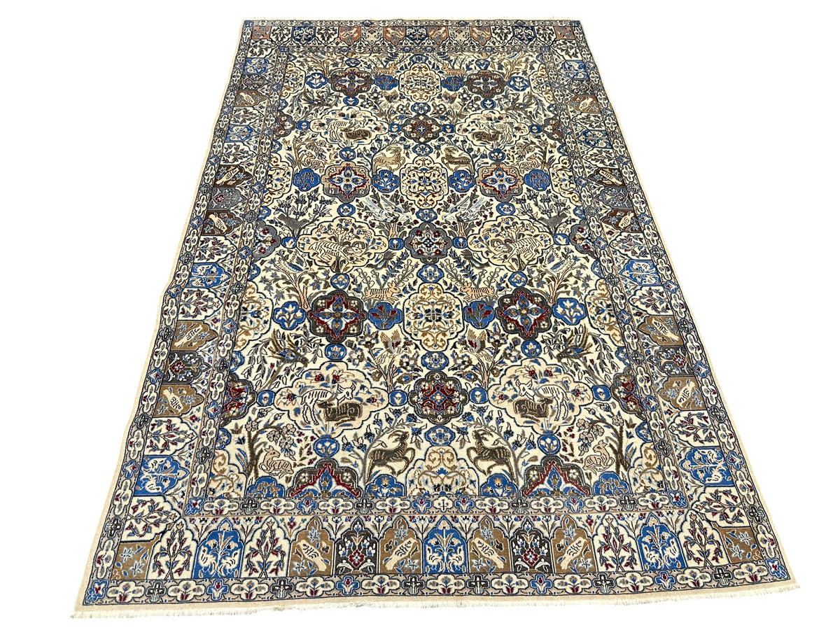 Orientteppich handgeknüpft Nain mit Seide 270x170 cm