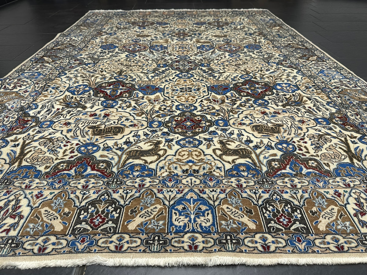 Orientteppich handgeknüpft Nain mit Seide 270x170 cm