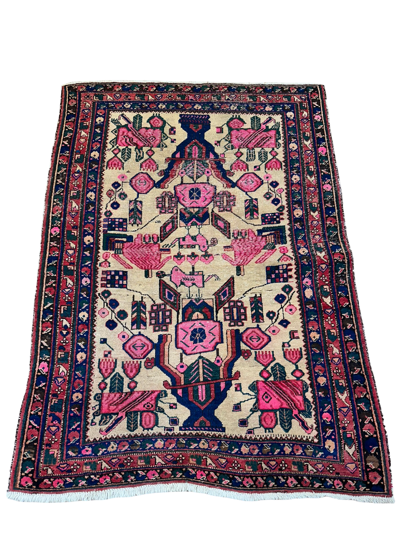 Antik Orientteppich handgeknüpft Afschari Naturfarben 177x125 cm