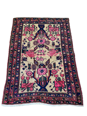 Antik Orientteppich handgeknüpft Afschari Naturfarben 177x125 cm