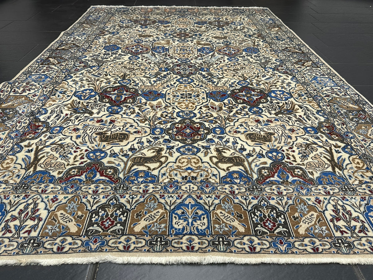 Orientteppich handgeknüpft Nain mit Seide 270x170 cm
