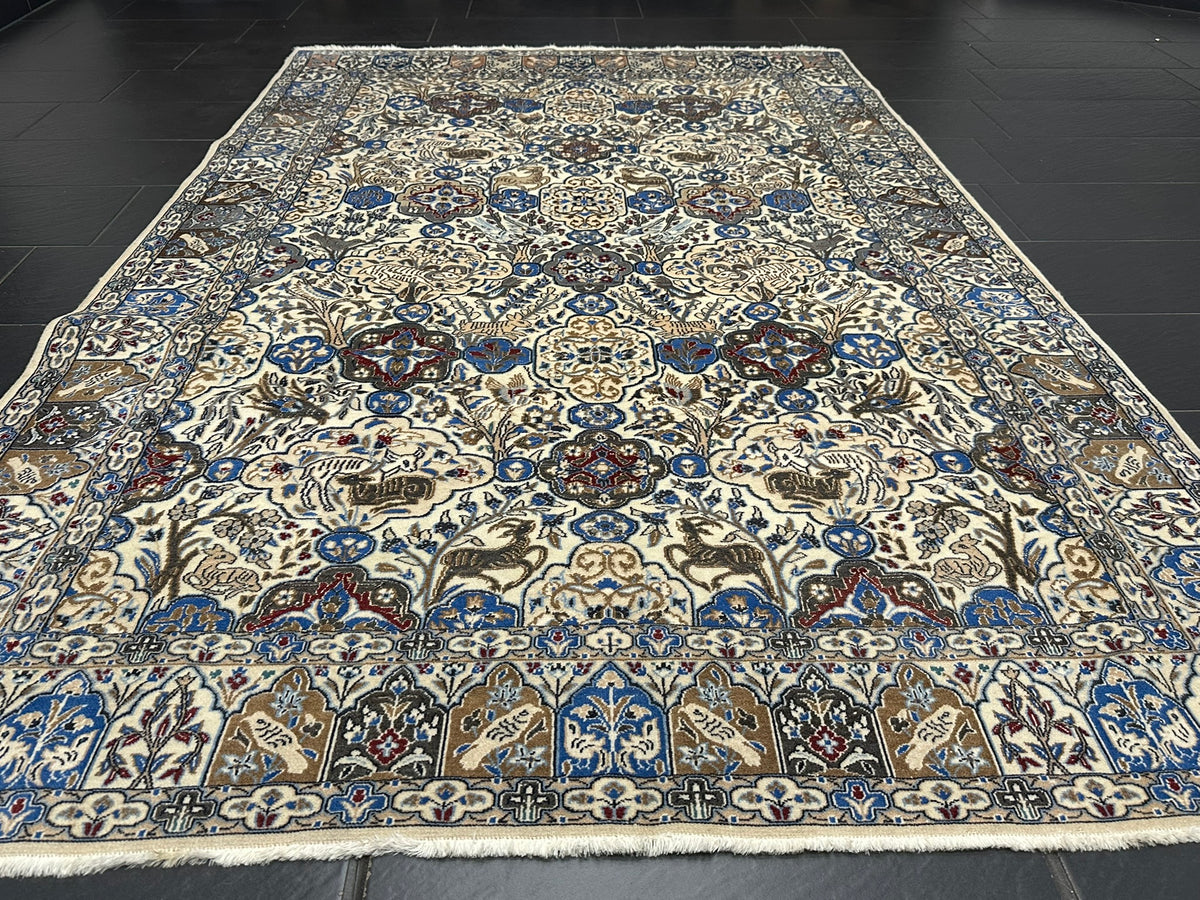 Orientteppich handgeknüpft Nain mit Seide 270x170 cm