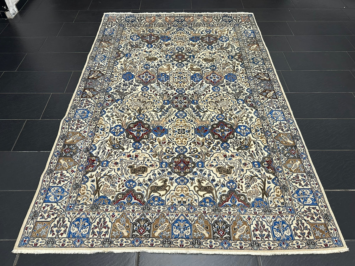 Orientteppich handgeknüpft Nain mit Seide 270x170 cm