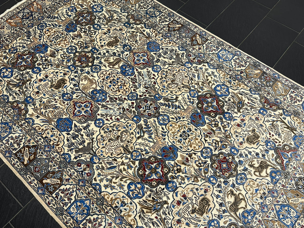 Orientteppich handgeknüpft Nain mit Seide 270x170 cm
