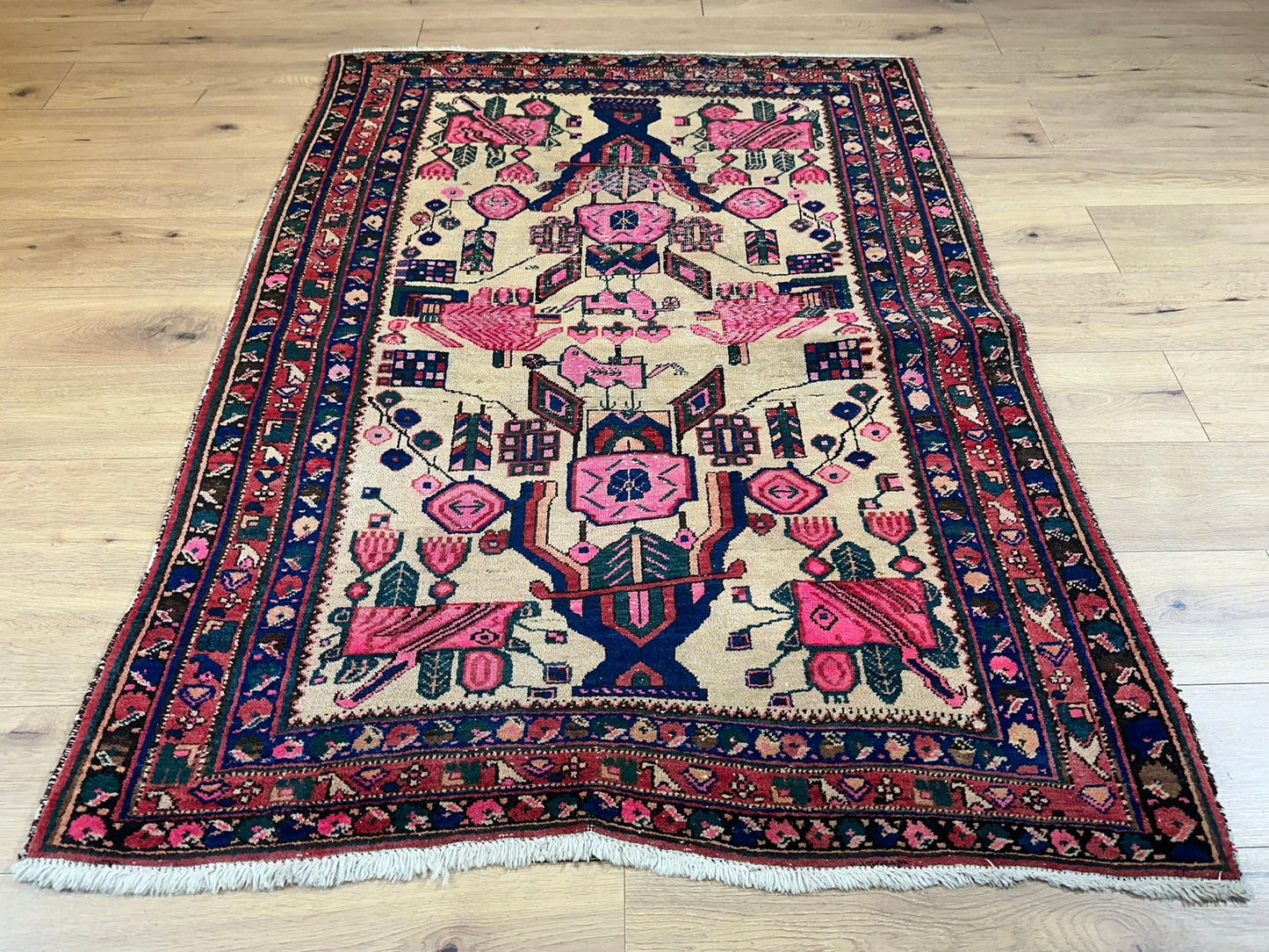 Antik Orientteppich handgeknüpft Afschari Naturfarben 177x125 cm