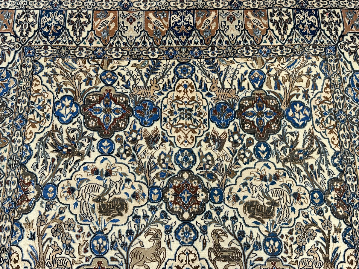Orientteppich handgeknüpft Nain mit Seide 270x170 cm