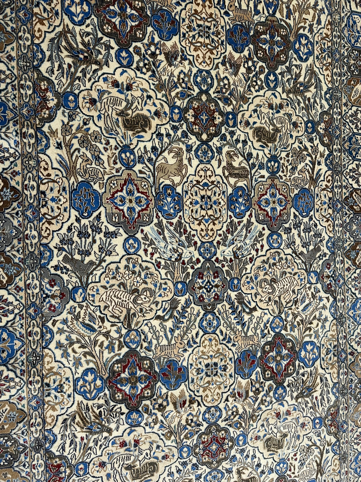 Orientteppich handgeknüpft Nain mit Seide 270x170 cm