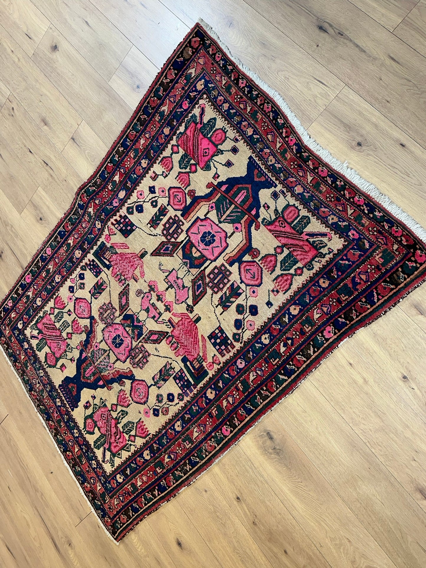 Antik Orientteppich handgeknüpft Afschari Naturfarben 177x125 cm